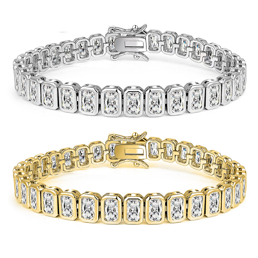 BLUEONE Square Zircon Tennis Bracelet
