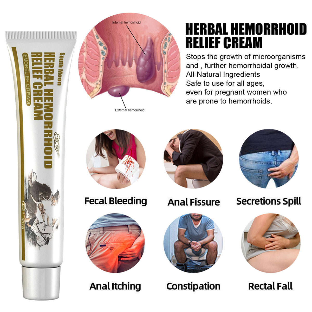 Herbal Hemorrhoid Cream with Botanical Extracts