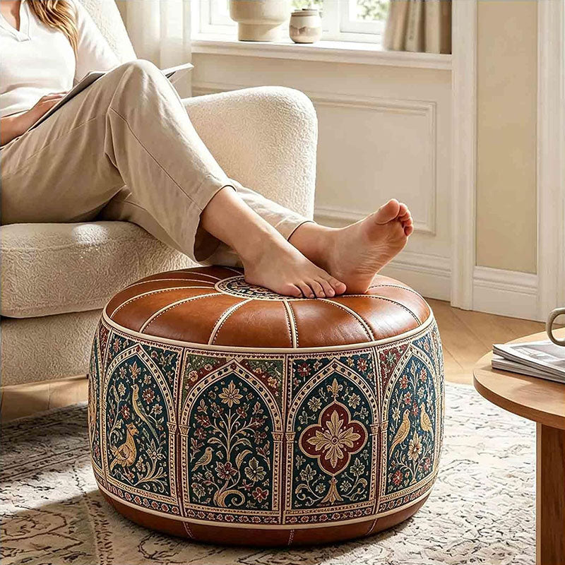 Stuffable Ottoman Pouf with PU Cover