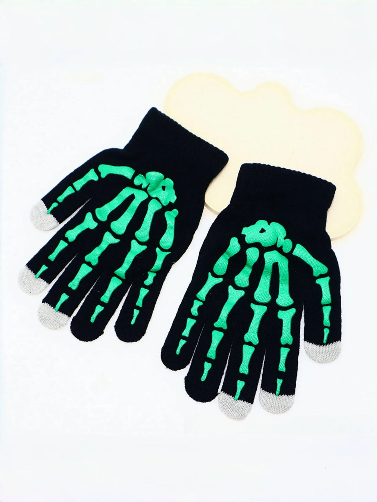 Men's Skull Pattern Knit Gloves