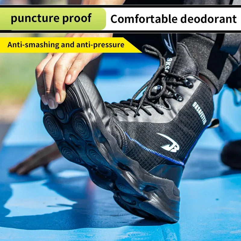 High Top Steel Toe Work Boots
