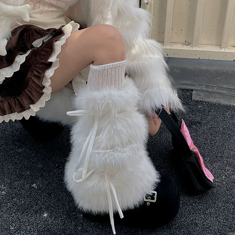 Mirador Style Plush Bow Leg Warmers