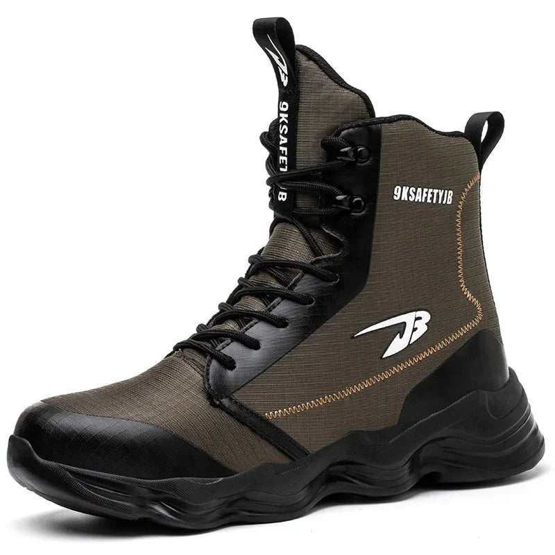 High Top Steel Toe Work Boots