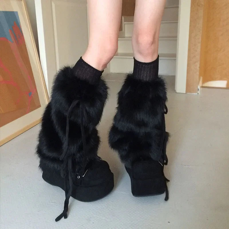 Mirador Style Plush Bow Leg Warmers