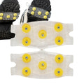 Translucent traction cleats with five yellow stud mounts