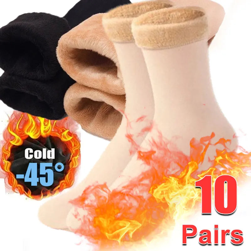 Plush socks in pale pink and dark colors