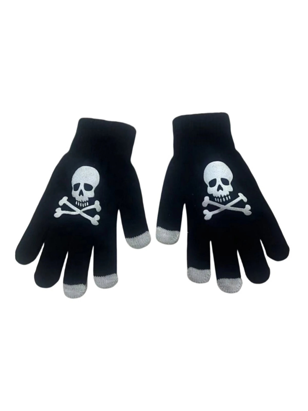 Men's Skull Pattern Knit Gloves