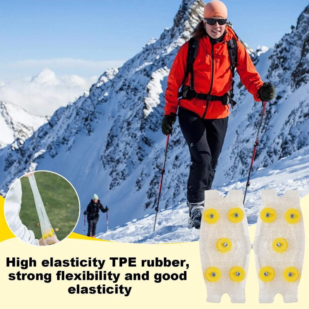 5-Stud Ice Cleats for Hiking Shoes