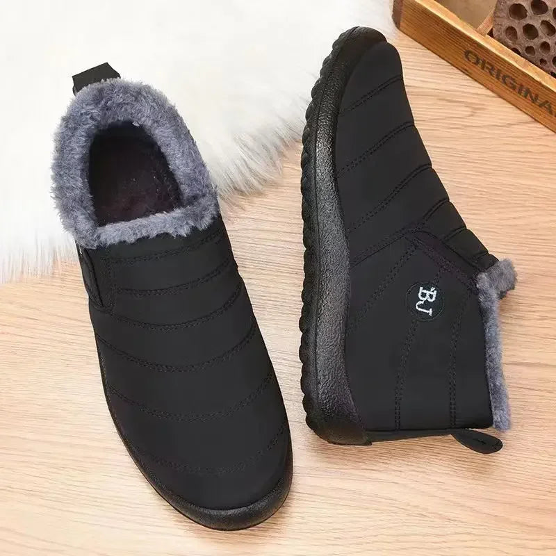 Plush Slip-On Winter Ankle Boots