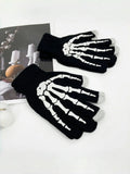 Men's Skull Pattern Knit Gloves