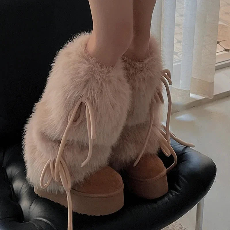 Mirador Style Plush Bow Leg Warmers