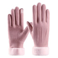 Suede-Style Plush Cuff Touchscreen Gloves
